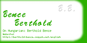 bence berthold business card